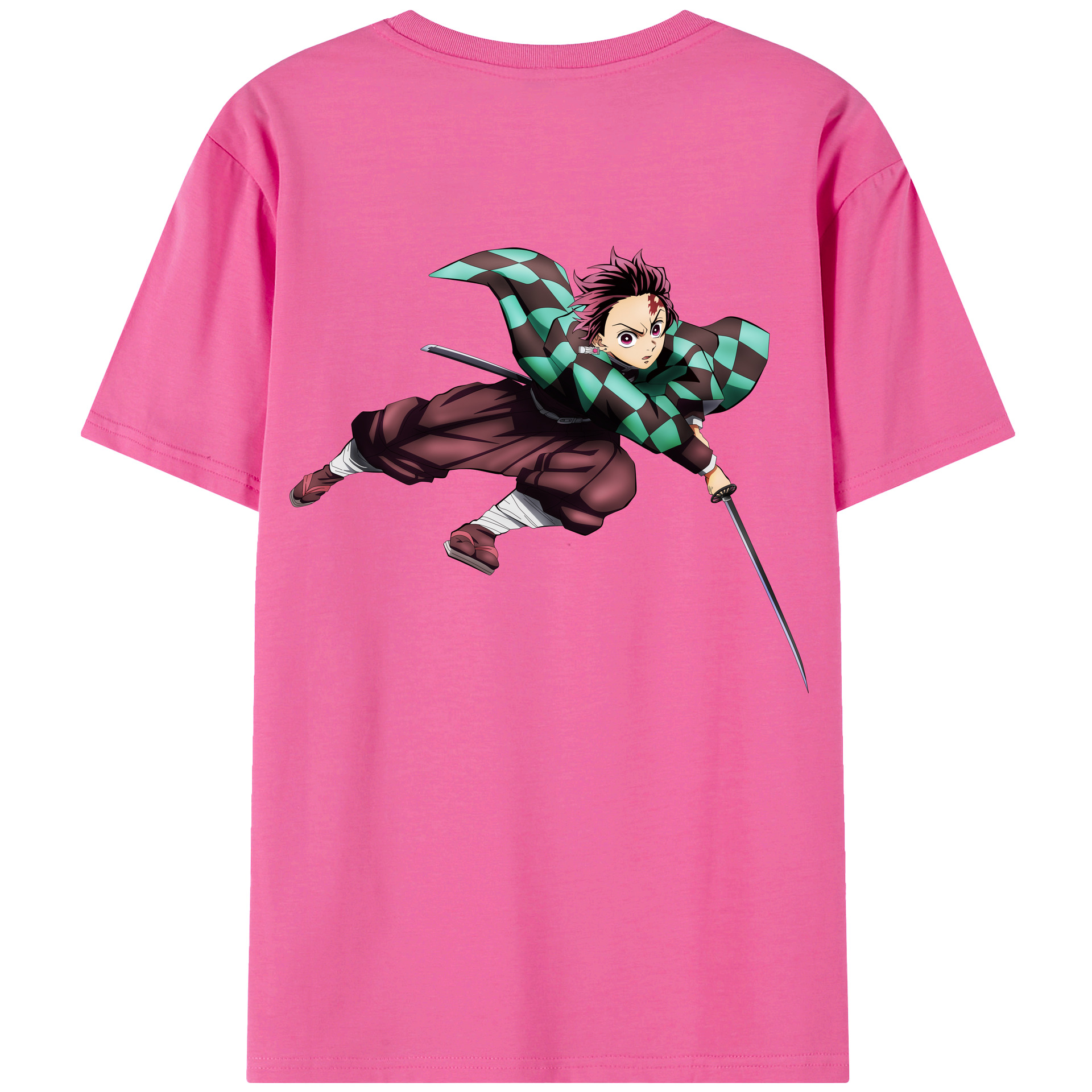 （画像用） 鬼滅の刃 竈門 炭治郎／かまど たんじろう Kamado Tanjirou レディース半袖Tシャツ(バックプリント)